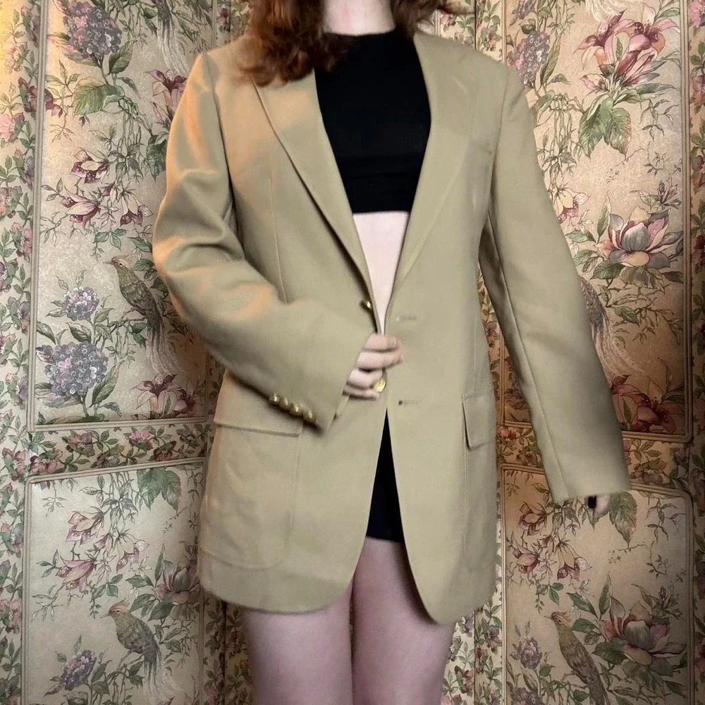 Vintage Union Made Tan Sports Coat Men's Vtg Button Down Suit Jacket